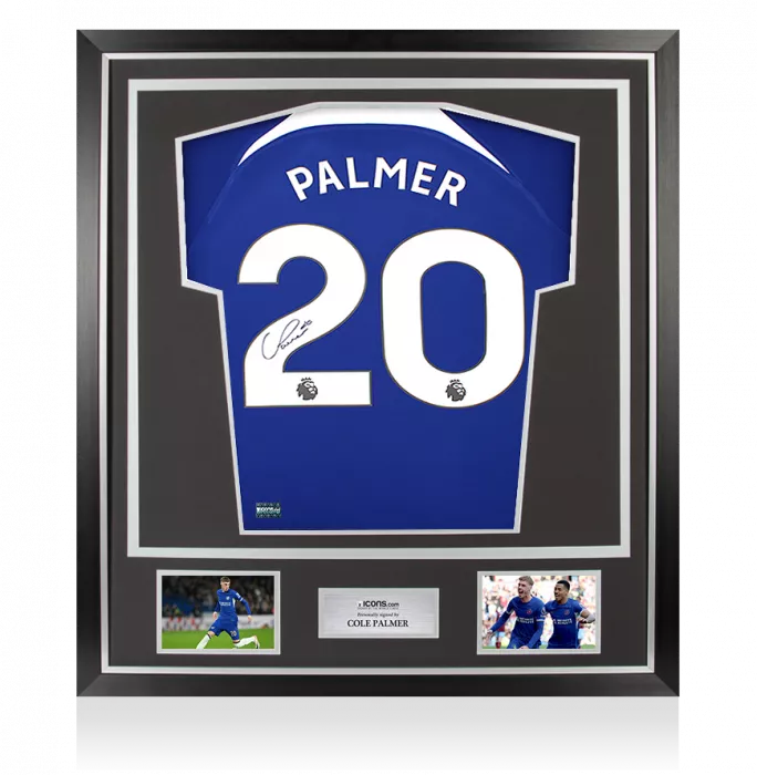 Cole Palmer Back Signed Chelsea 2023-24 Home Shirt In Classic Frame