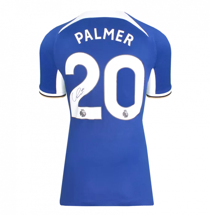 Cole Palmer Back Signed Chelsea 2023-24 Home Shirt In Hero Frame: Option 1