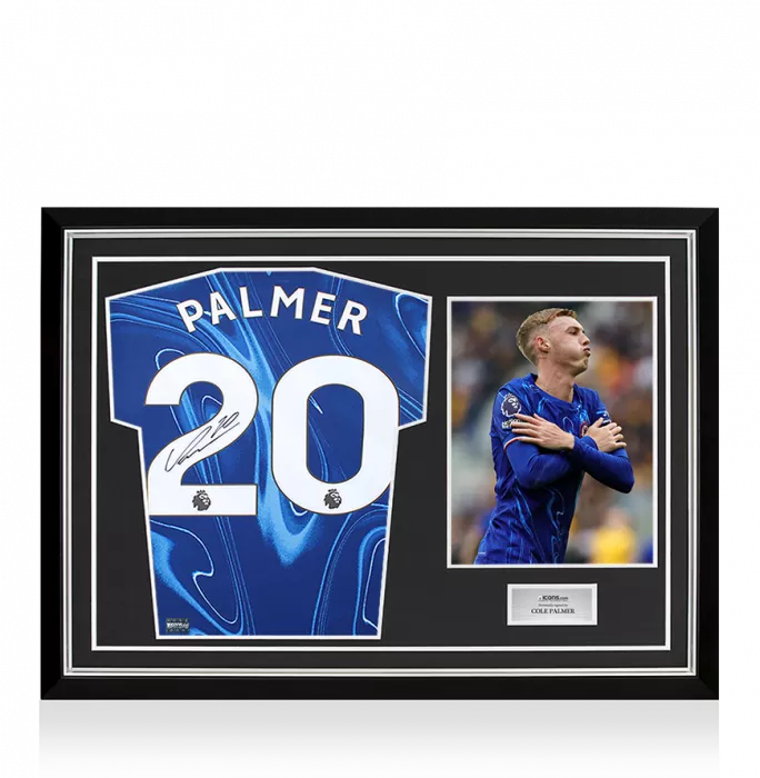 Cole Palmer Back Signed Chelsea 2024-25 Home Shirt In Hero Frame: Option 1