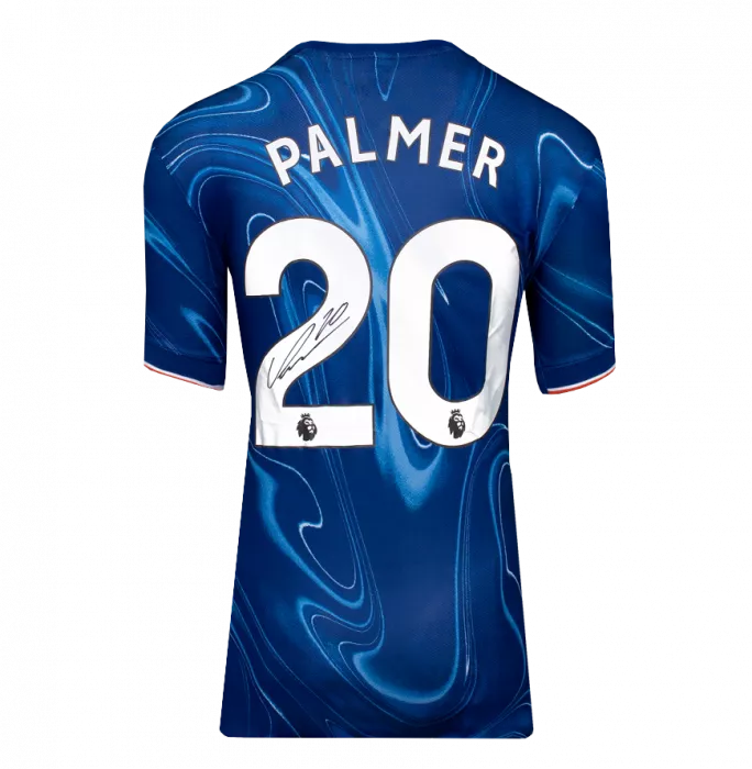 Cole Palmer Back Signed Chelsea 2024-25 Home Shirt In Classic Frame