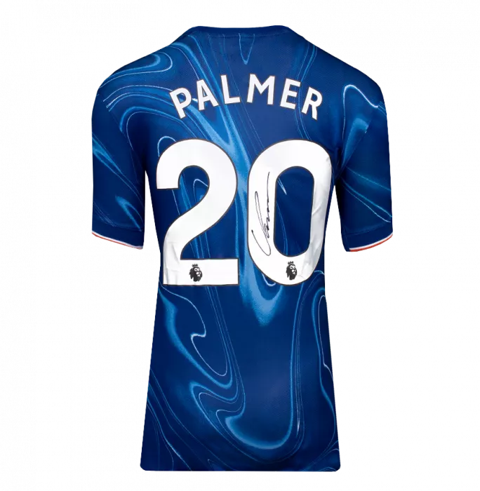 Cole Palmer Back Signed Chelsea 2024-25 Home Shirt In Hero Frame: Option 1
