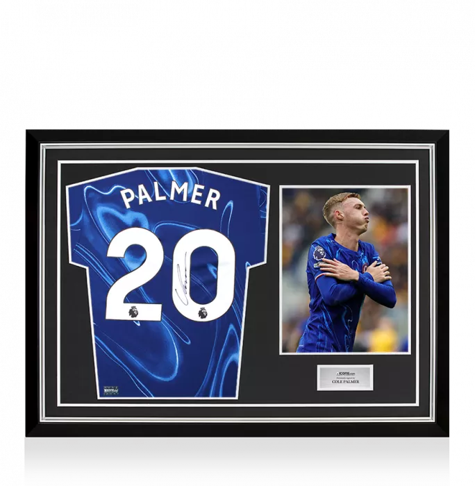 Cole Palmer Back Signed Chelsea 2024-25 Home Shirt In Hero Frame: Option 1
