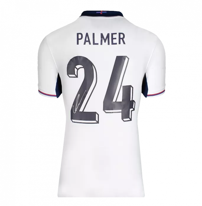 Cole Palmer Back Signed England 2024-25 Home Shirt In Deluxe Packaging