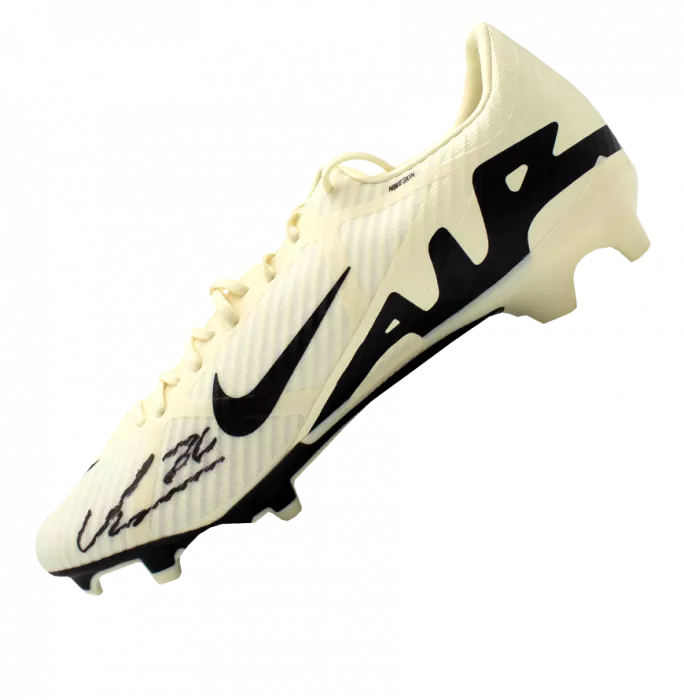 Cole Palmer Official UEFA Champions League Signed Nike Mercurial Vapor Boot In Photo Acrylic Case: Option 1