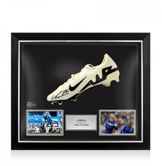 Cole Palmer Signed Nike Mercurial Vapor Boot In Bubble Frame: Option 1