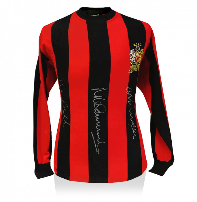 Colin Bell Mike Summerbee & Francis Lee Front Signed Manchester City Shirt: 1969 FA Cup Winners Edition