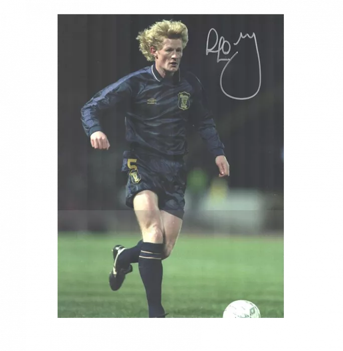 Colin Hendry Signed Scotland Photo In Black Wooden Frame