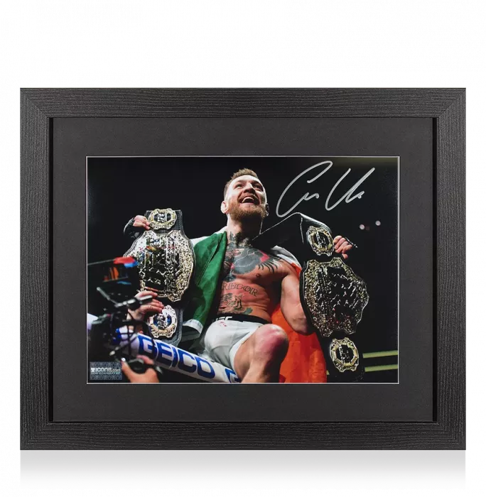 Conor McGregor Signed Photo In Black Wooden Frame: UFC Champion
