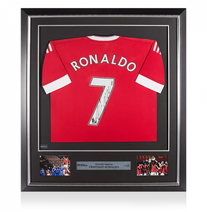 Cristiano Ronaldo Back Signed And Framed Manchester United Home Shirt