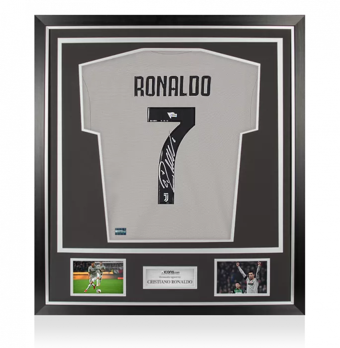 Cristiano Ronaldo Back Signed Juventus 2018-19 Away Shirt In Classic Frame