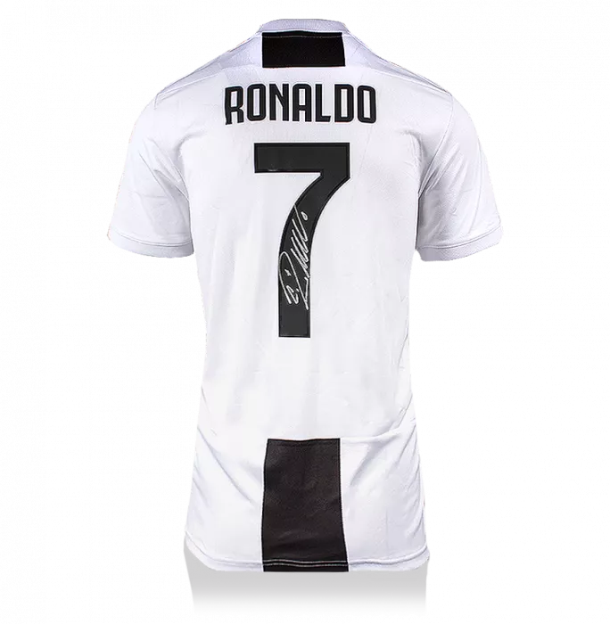Cristiano Ronaldo Back Signed Juventus 2018-19 Home Shirt In Classic Frame