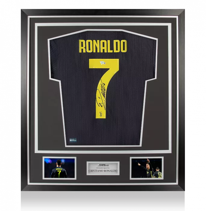 Cristiano Ronaldo Back Signed Juventus 2018-19 Third Shirt In Classic Frame
