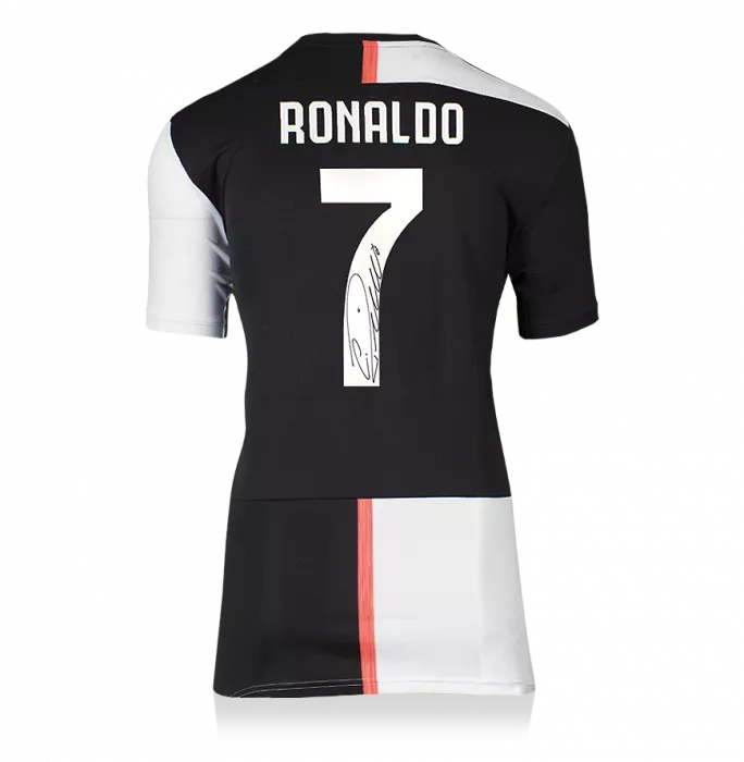 Cristiano Ronaldo Back Signed Juventus 2019-20 Home Shirt In Hero Frame: Option 1