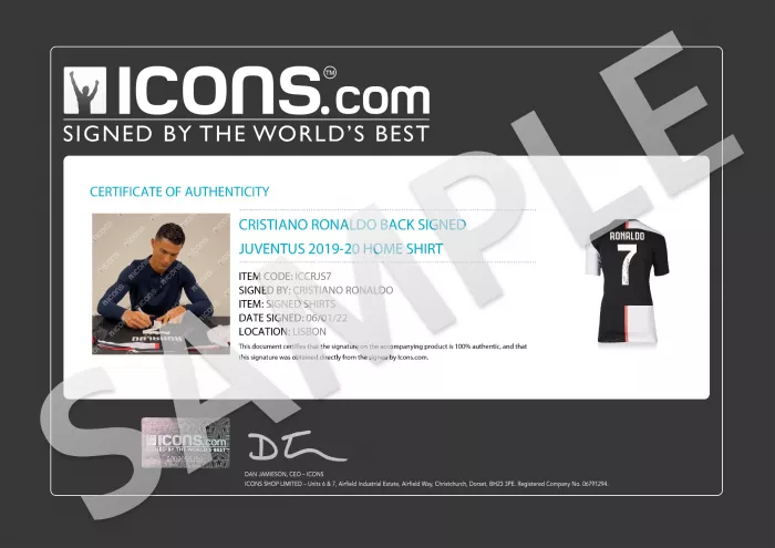 Cristiano Ronaldo Back Signed Juventus 2019-20 Home Shirt