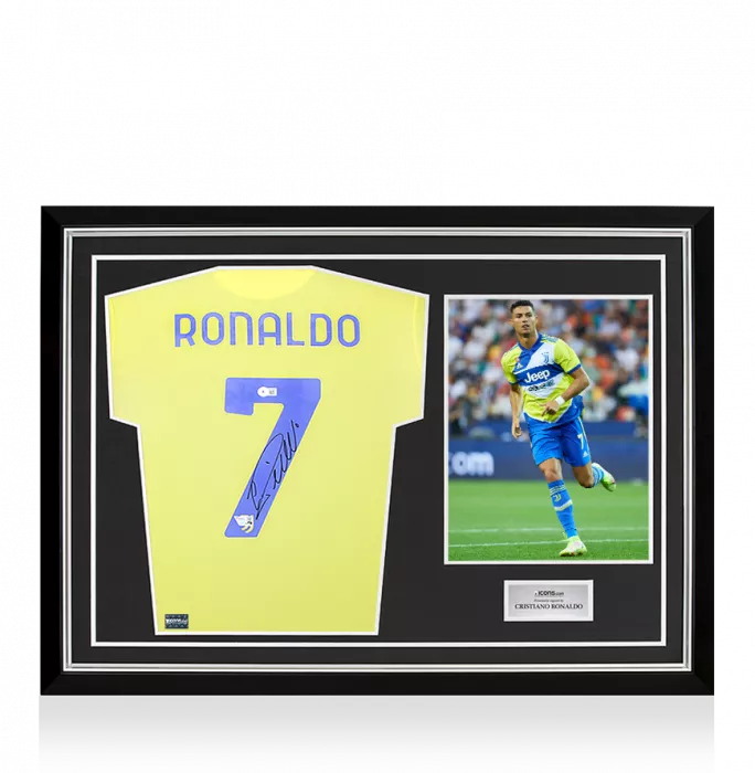 Cristiano Ronaldo Back Signed Juventus 2021-22 Third Shirt In Hero Frame: Option 1