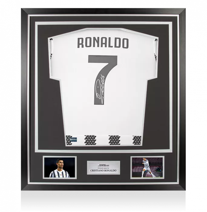 Cristiano Ronaldo Back Signed Juventus 2022-23 Home Shirt In Classic Frame