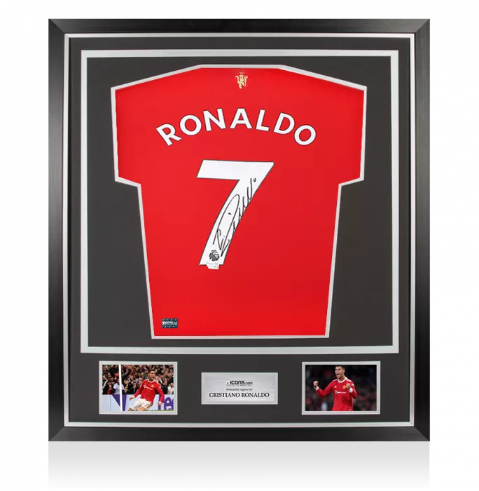 Cristiano Ronaldo Back Signed Manchester United 2021-22 Home Shirt In Classic Frame
