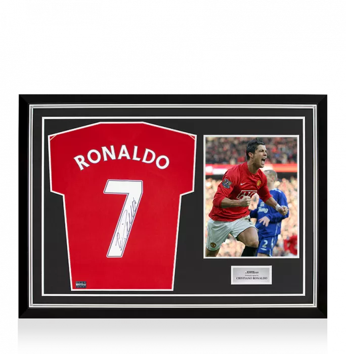 Cristiano Ronaldo Back Signed Manchester United 2006-07 Home Shirt In Hero Frame: Option 1