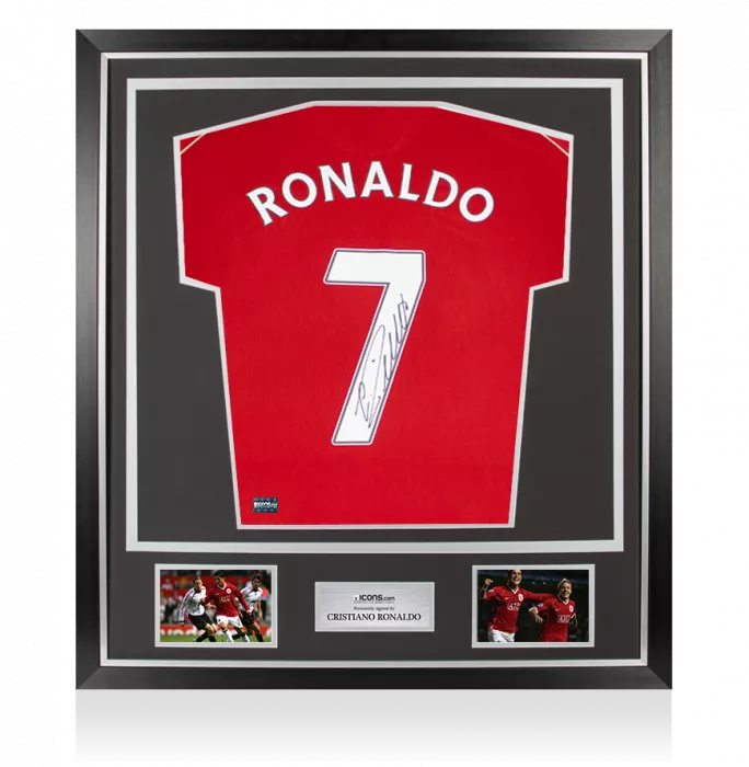 Cristiano Ronaldo Back Signed Manchester United 2006-07 Home Shirt In Classic Frame