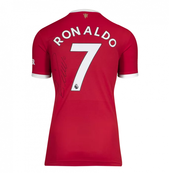 Cristiano Ronaldo Back Signed Manchester United 2021-22 Home Shirt In Classic Frame