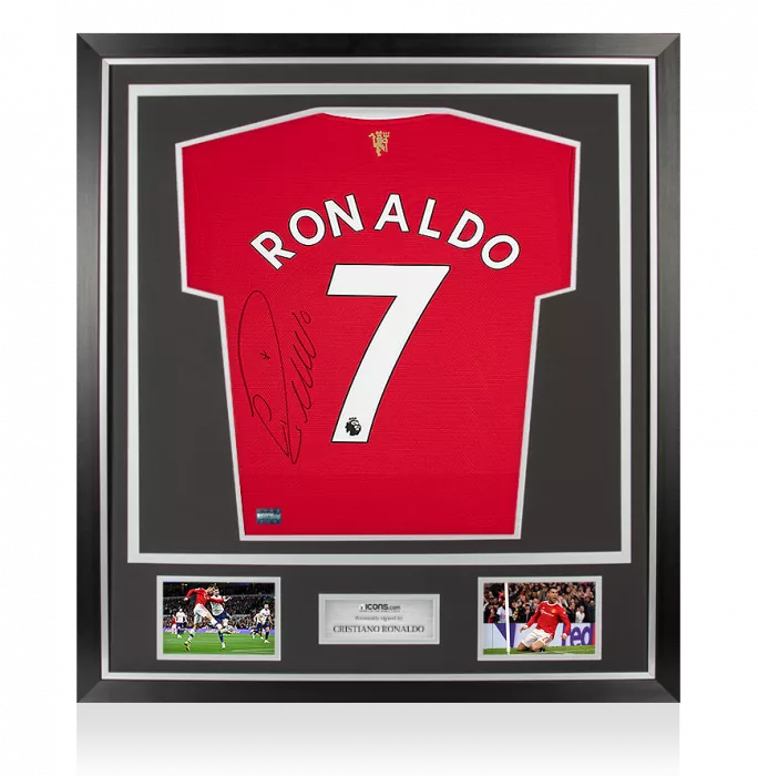 Cristiano Ronaldo Back Signed Manchester United 2021-22 Home Shirt In Classic Frame