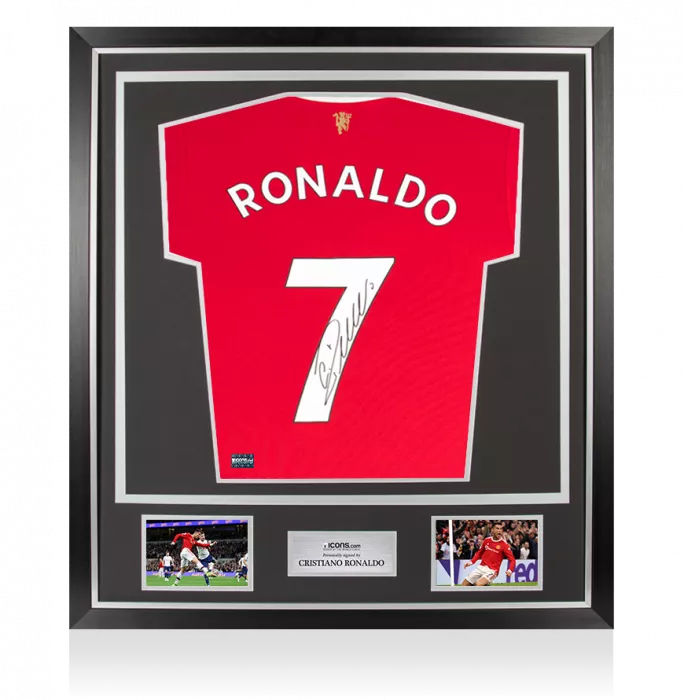 Cristiano Ronaldo Back Signed Manchester United 2021-22 Home Shirt In Classic Frame