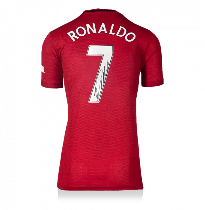 Cristiano Ronaldo Back Signed Manchester United 2019-20 Home Shirt In Hero Frame: Option 1