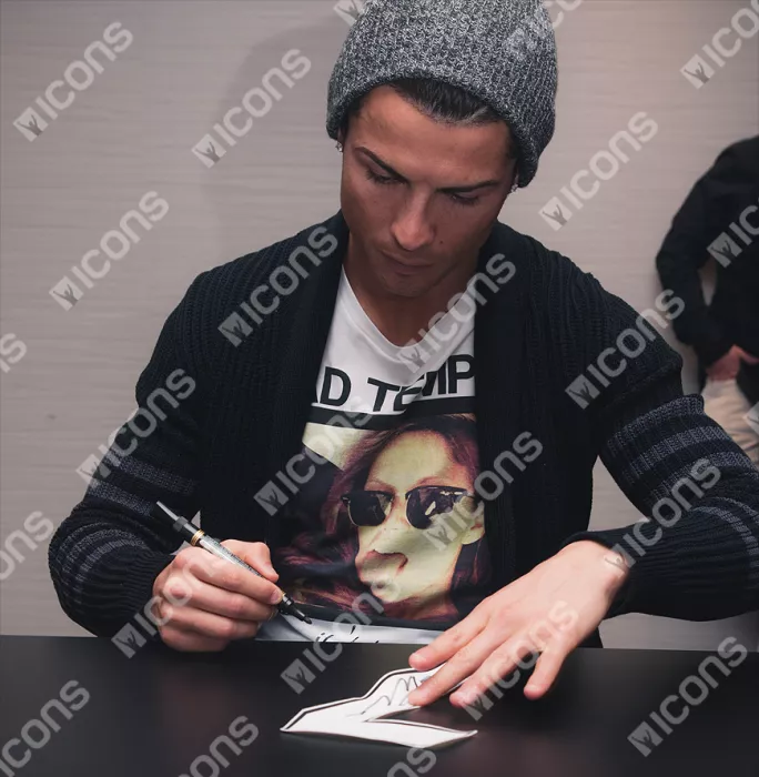 Cristiano Ronaldo Back Signed Manchester United Home Shirt With Fan Style Number