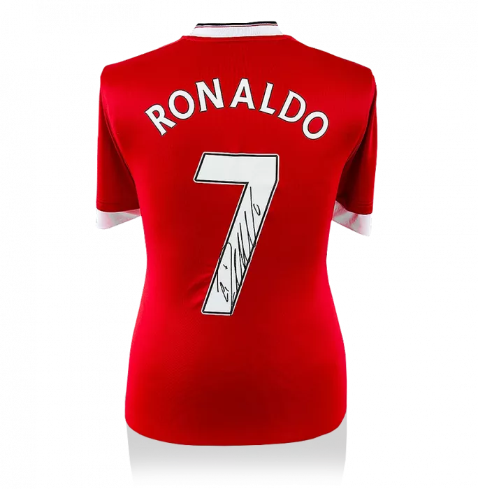 Cristiano Ronaldo Back Signed Manchester United Home Shirt With Fan Style Number