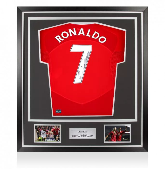 Cristiano Ronaldo Back Signed Manchester United Retro Shirt In Classic Frame