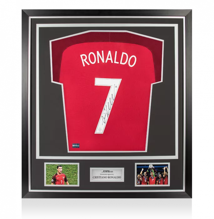 Cristiano Ronaldo Back Signed Portugal 2016 Home Shirt In Classic Frame
