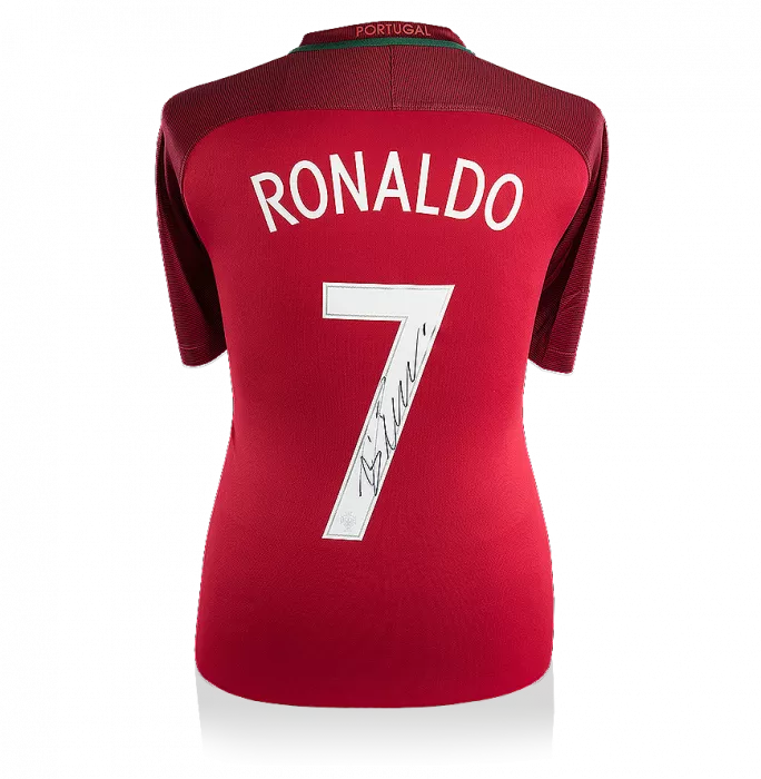 Cristiano Ronaldo Back Signed Portugal 2016 Home Shirt