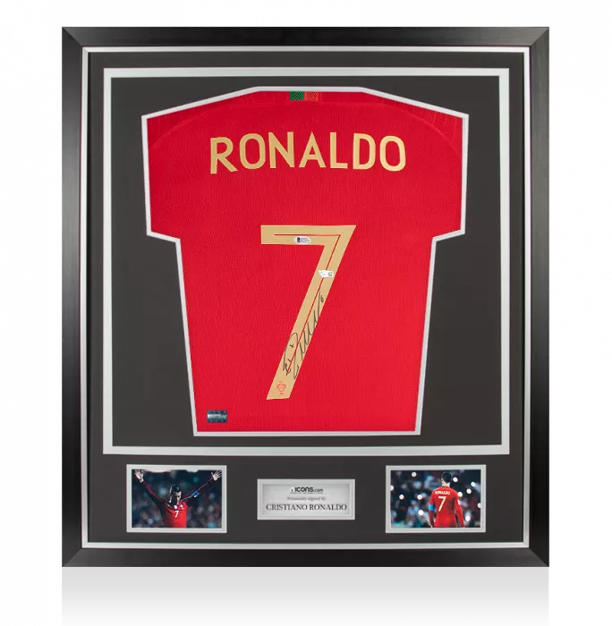 Cristiano Ronaldo Back Signed Portugal 2018 Home Shirt In Classic Frame