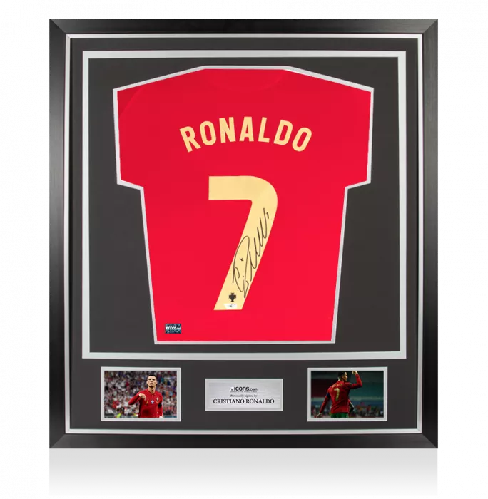 Cristiano Ronaldo Back Signed Portugal 2021 Home Shirt In Classic Frame