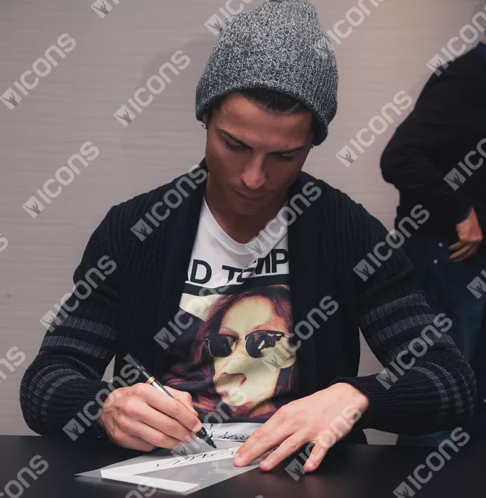 Cristiano Ronaldo Back Signed Real Madrid 2014-15 Away Shirt With Fan Style Number