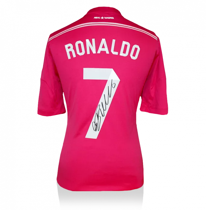 Cristiano Ronaldo Back Signed Real Madrid 2014-15 Away Shirt With Fan Style Number