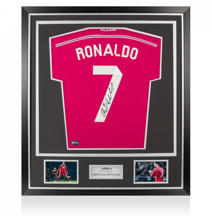 Cristiano Ronaldo Back Signed Real Madrid 2014-15 Away Shirt With Fan Style Number In Classic Frame