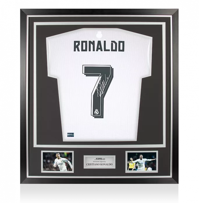 Cristiano Ronaldo Back Signed Real Madrid 2015-16 Home Shirt In Classic Frame