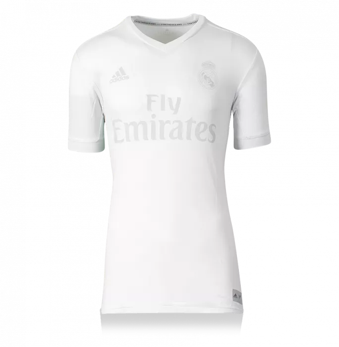 Cristiano Ronaldo Back Signed Real Madrid 2016-17 Home Shirt: All-White 'Parley' Special Edition