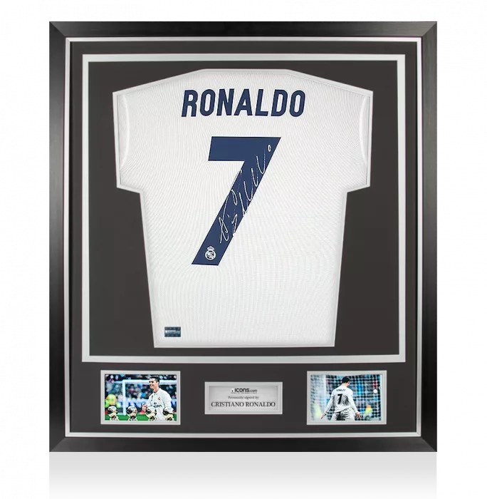 Cristiano Ronaldo Back Signed Real Madrid 2016-17 Home Shirt In Classic Frame