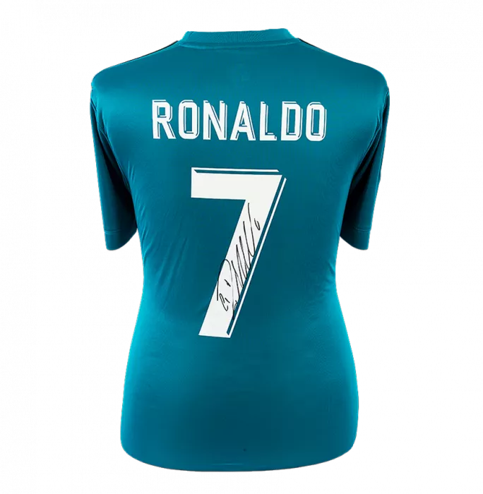 Cristiano Ronaldo Back Signed Real Madrid 2017-18 Third Shirt In Hero Frame: Option 1