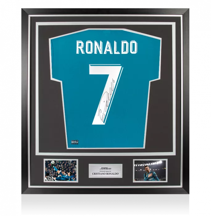 Cristiano Ronaldo Back Signed Real Madrid 2017-18 Third Shirt In Classic Frame