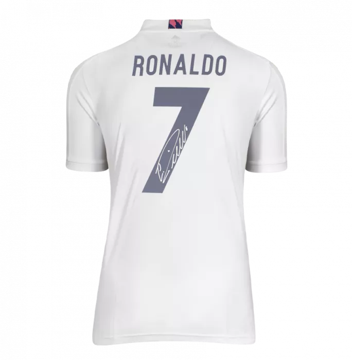 Cristiano Ronaldo Back Signed Real Madrid 2020-21 Home Shirt In Classic Frame