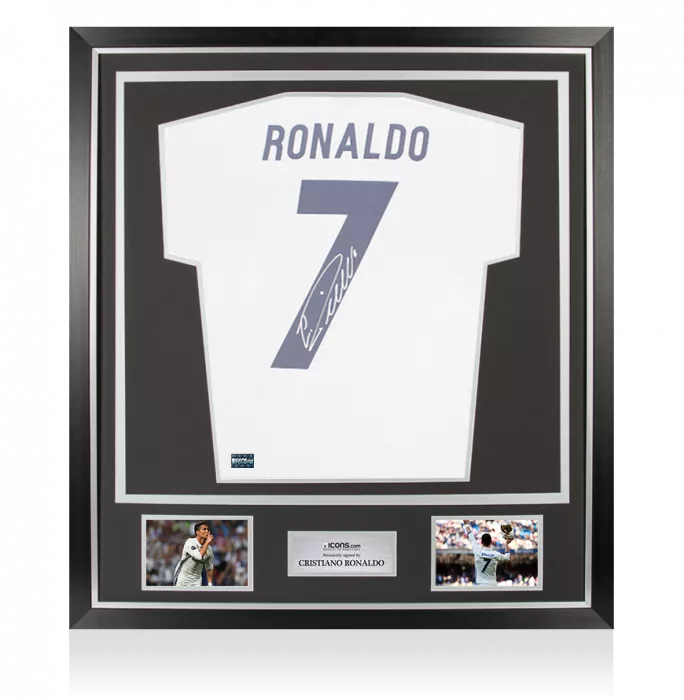 Cristiano Ronaldo Back Signed Real Madrid 2020-21 Home Shirt In Classic Frame