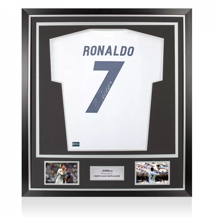 Cristiano Ronaldo Back Signed Real Madrid Modern Home Shirt In Classic Frame