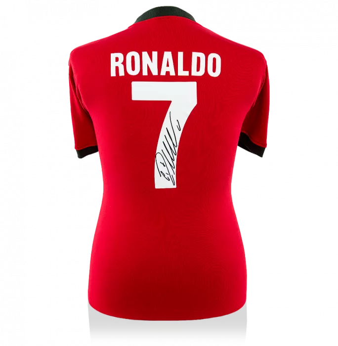 Cristiano Ronaldo Back Signed Retro Portugal Shirt