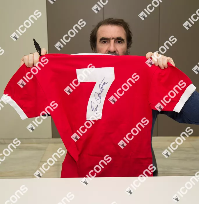 Cristiano Ronaldo & Eric Cantona Back Signed Retro Manchester United Shirt: Number Seven