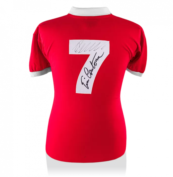 Cristiano Ronaldo & Eric Cantona Back Signed Retro Manchester United Shirt: Number Seven