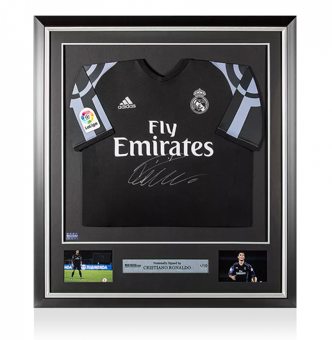 Cristiano Ronaldo Front Signed and Framed Real Madrid 2016-17 Third Shirt