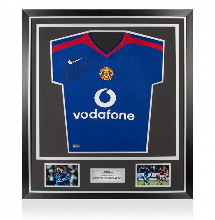Cristiano Ronaldo Front Signed Modern Manchester United 2005-06 Away Shirt In Classic Frame